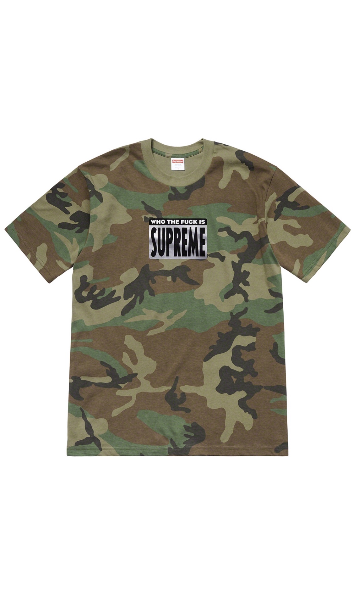 Supreme Who The Fuck Tee - Woodland Camo