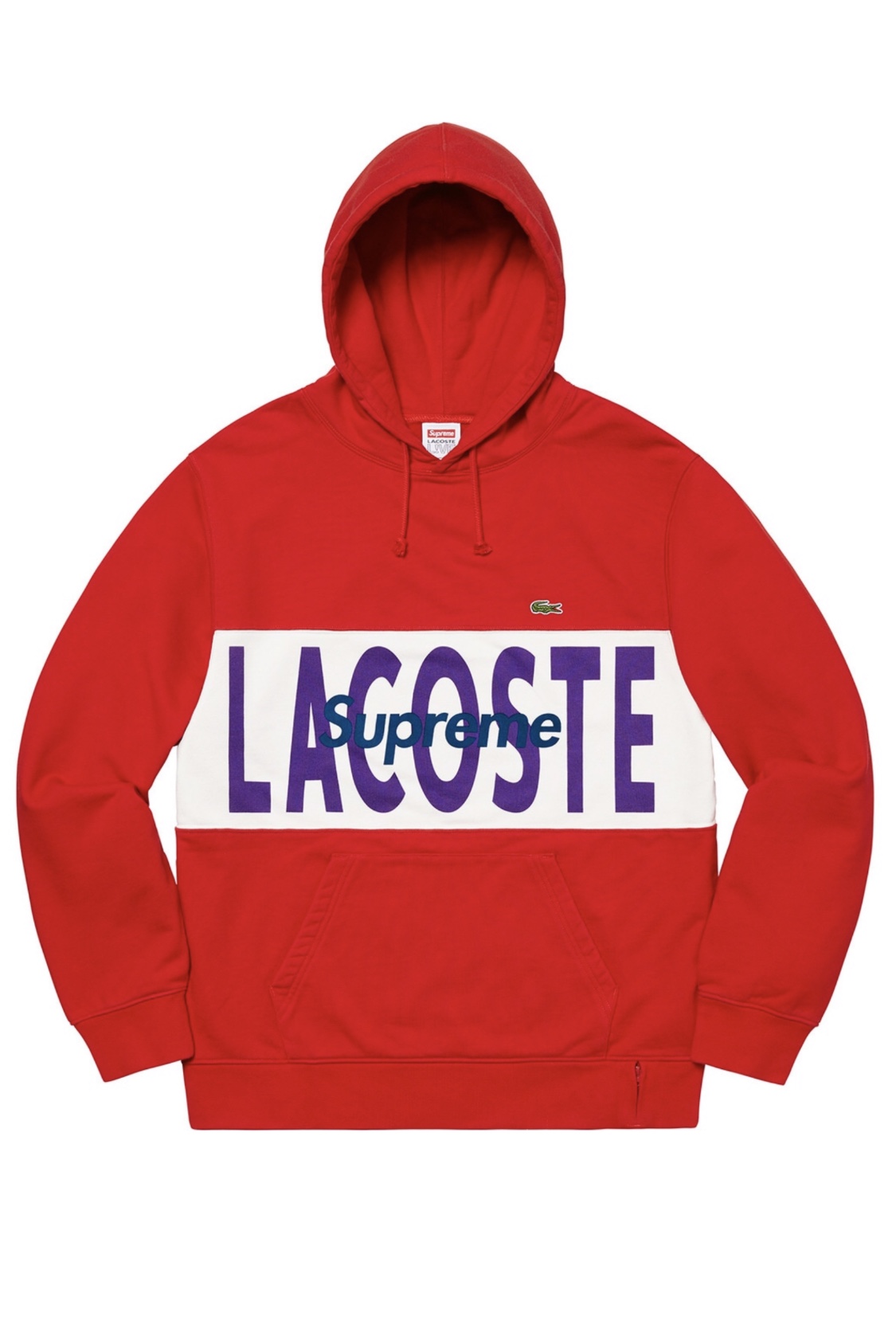 Supreme®/LACOSTE Logo Panel Hooded Sweatshirt - Red