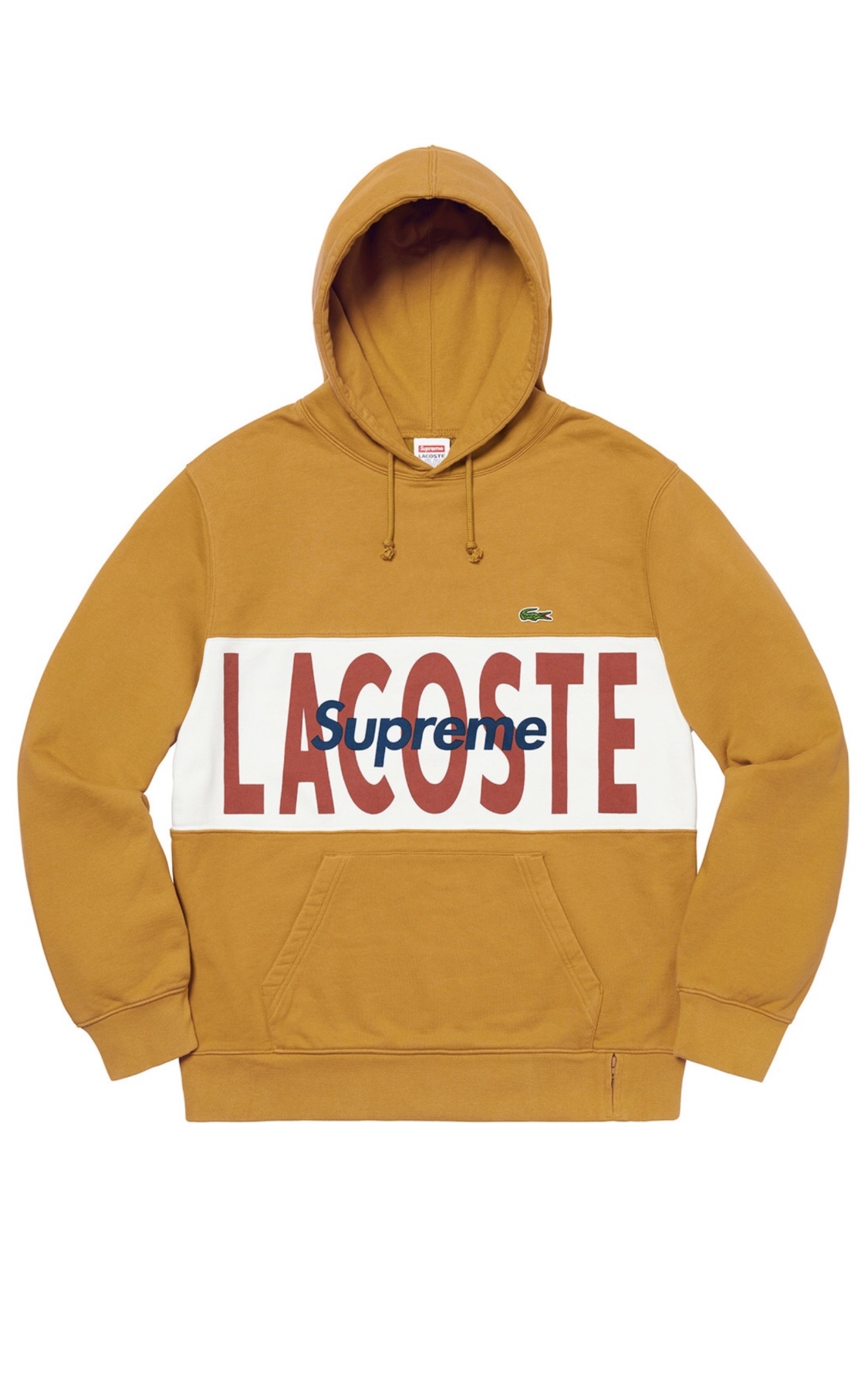 Supreme®/LACOSTE Logo Panel Hooded Sweatshirt - Gold