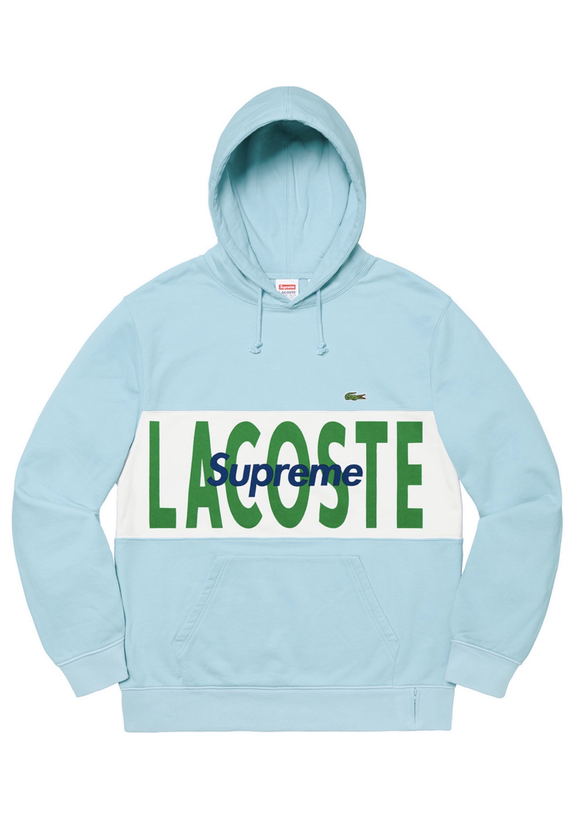 Supreme®/LACOSTE Logo Panel Hooded Sweatshirt - Light Blue