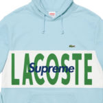 Supreme®/LACOSTE Logo Panel Hooded Sweatshirt - Light Blue - Image 2