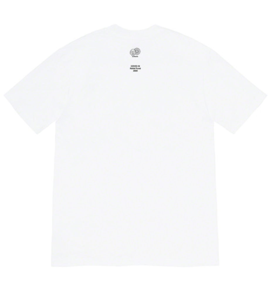 激安通販のセール Supreme Tee Logo Box Relief 村上隆COVID-19 Tシャツ/カットソー(半袖/袖なし)