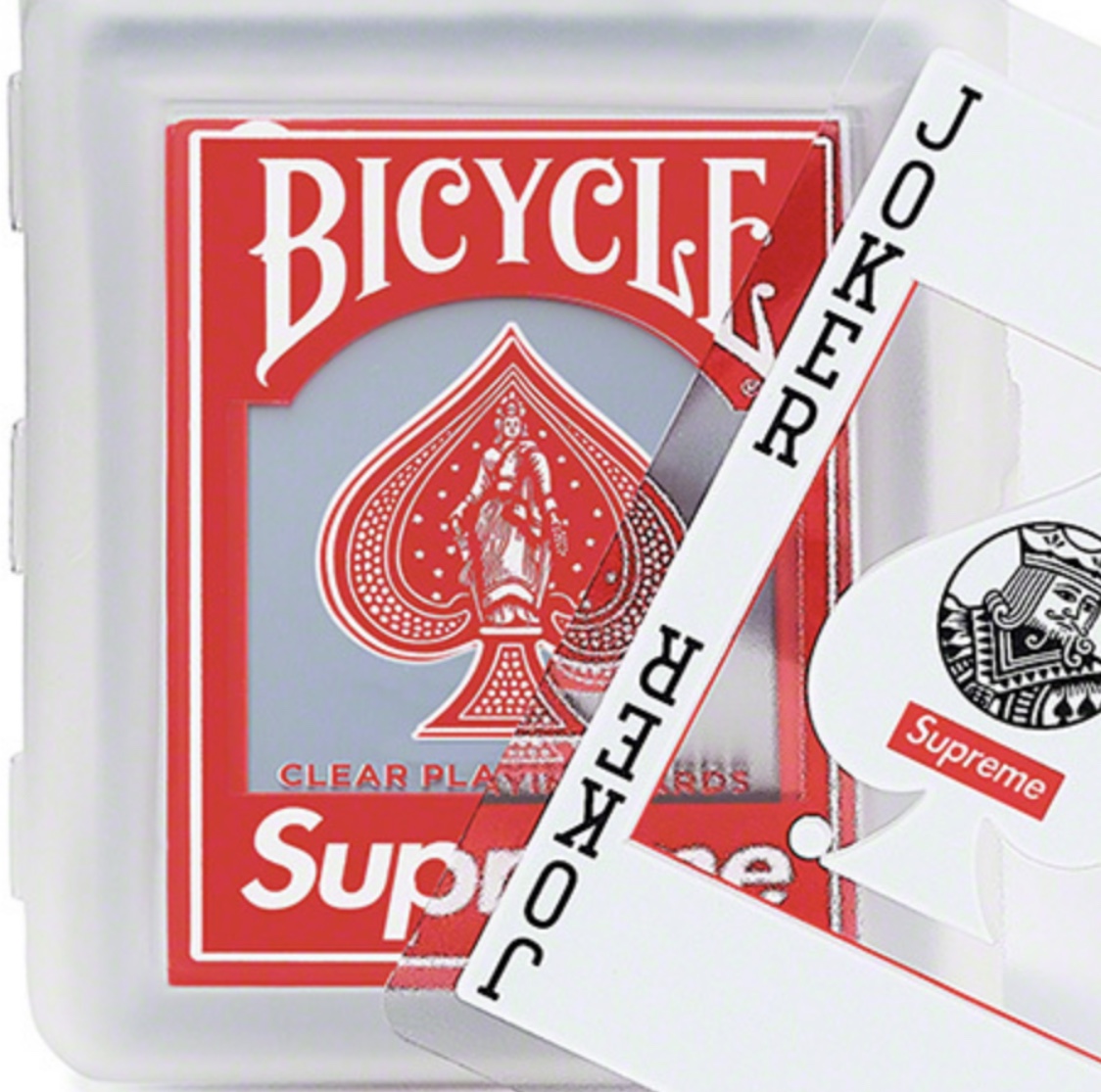 Supreme bicycle clear playing cards sales red