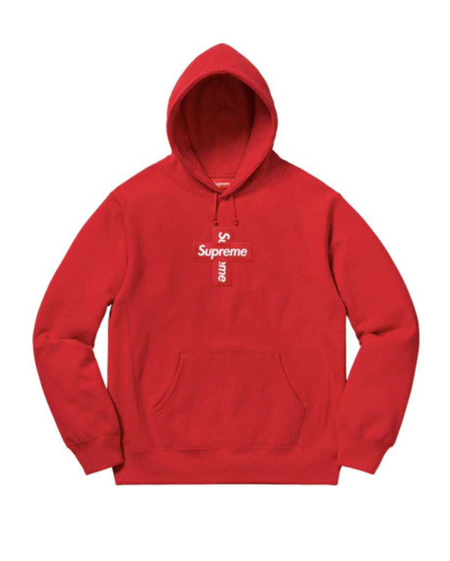 Supreme Cross Box Logo Hooded Sweatshirt - Red