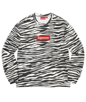 Supreme Box Logo Crewneck (2022) - Zebra