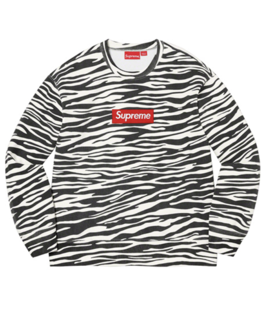 Supreme Box Logo Crewneck (2022) - Zebra